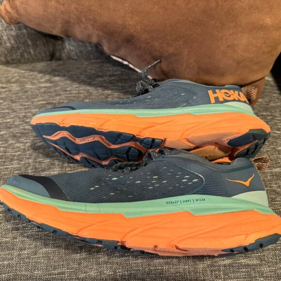 HOKA One One Challenger ATR 6 Running Shoes Women’s 9.5 Real Teal Cantaloupe - Picture 7 of 9